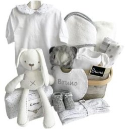 El Recién Nacido Canastilla regalo Moises bebe para bebé niña o niño personalizable con nombre. Beige niño
