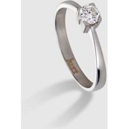El Corte Inglés Anillo de oro blanco con diamante. (14) Plata
