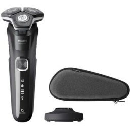 Philips Afeitadora eléctrica Serie 5000, máquina de afeitar hombre en seco y mojado, soporte de carga y funda. Gris