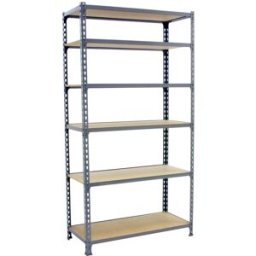 SIMONRACK Estantería metálica MADERCLICK 6 Estantes. (250 x 100 x 50 cm) Gris / Madera