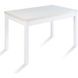 El Corte Inglés Mesa extensible con superficie laminada Menta. (70 x 110 x 76 cm) Blanco / Roble ártico