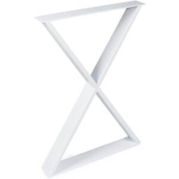 REI Pata Fija Soporte en Aspa Acero Estilo Industrial M para Mesa. Blanco