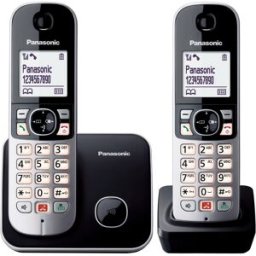 Panasonic Teléfono Inalámbrico Duo KX-TG6852SPB negro. Negro