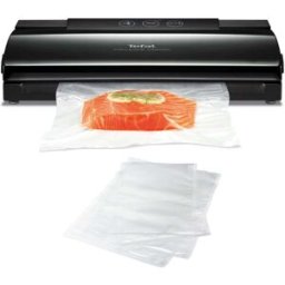 Tefal Envasadora al vacío VT254 Vacupack Classic con 18 bolsas de dos tamaños. Negro
