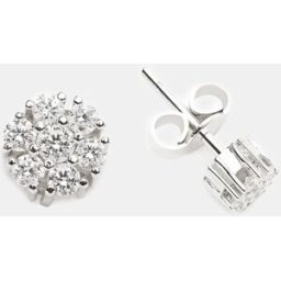 El Corte Inglés Pendientes de oro y diamantes. Blanco
