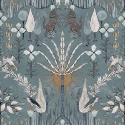 Coordonne Papel pintado Oasis Villa de la colección Berber Coordonné. Azul Cielo