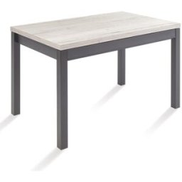 El Corte Inglés Mesa extensible con superficie laminada Menta. (70 x 110 x76 cm) Grafito / Halifax blanco
