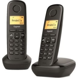 Siemens Teléfono inalámbrico A270 Duo Dect negro.