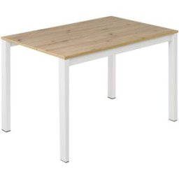 El Corte Inglés Mesa extensible con superficie laminada Ginger. (110 cm) Blanco / Roble
