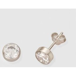 El Corte Inglés Pendientes de mujer de oro y circonitas . Blanco