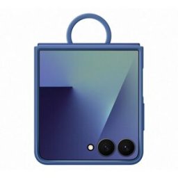 Samsung Funda Silicona con anillo azul para Galaxy Z Flip7. Azul
