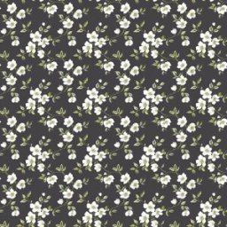 Saint Honore Papel pintado floral Secret Garden . (0,53 x 10 m) Negro
