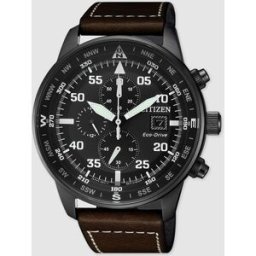 Citizen Reloj de hombre CA0695-17E Eco-Drive cronógrafo de piel marrón. Marrón