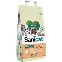 Sanicat Lecho ecológico para gatos, roedores y pájaros Natura Activa pellets de madera 6 kg. (6 Kg)