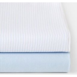 Cotton Juice Baby Home Juego de sábanas bajeras ajustables pack 2 Jersey rayas (disponible en varias medidas). (Cuna) Azul claro niño