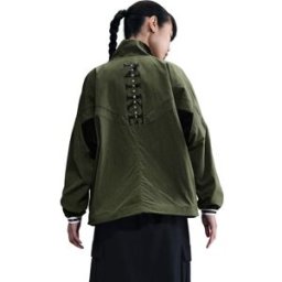 Nike - Chaqueta Sportswear Woven Mujer, Mujer, Medium Olive-Black-Black, S