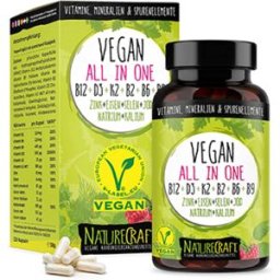 NatureCraft Vitaminas y minerales veganos, 120 cápsulas
