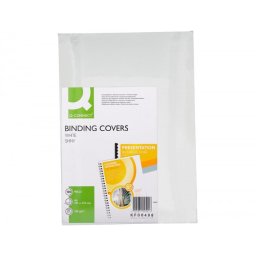Tapa de encuadernacion q-connect carton din a4 blanco brillante 250 gr caja de 100 unidades