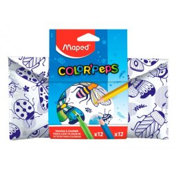 Set para colorear maped 12 rotuladores + 12 lapices colores surtidos