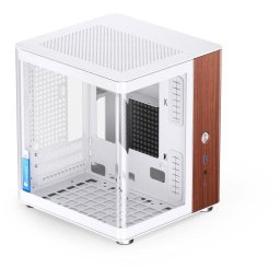 Caja Mini-ITX Jonsbo Tk-0 Blanco con paneles de madera de nogal