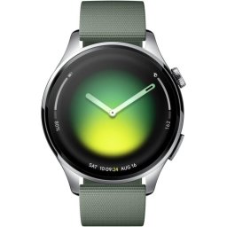 Xiaomi Watch 5 Bluetooth GPS NFC 47mm AMOLED Plata Correa Verde M Resistencia Agua 5ATM SpO2 Pulsómetro