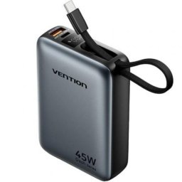 Powerbank Vention FHG 20000mAh 45W Gris con Cable USB-C
