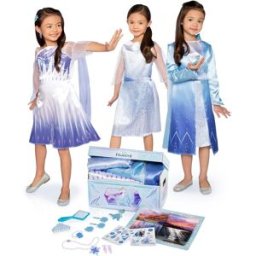 Jakks Pacific Baúl Deluxe Elsa con 3 disfraces diferentes y 14 accesorios Frozen . (De 3 a 6 años)