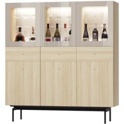 El Corte Inglés Vitrina con 3 puertas y 3 cajones Qubic New 2.0 . Beige