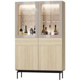 El Corte Inglés Vitrina con 2 puertas y 2 cajones 192 cm alto Qubic New 2.0 . Beige