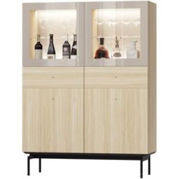 El Corte Inglés Vitrina con 2 puertas y 2 cajones 162 cm alto Qubic New 2.0 . Beige