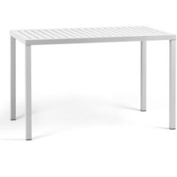 Nardi Mesa auxiliar de jardín de resina apilable Cube 70 . (70 x 120 cm) Blanco