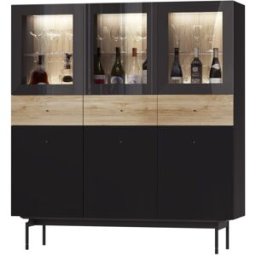 El Corte Inglés Vitrina con 3 puertas y 3 cajones Qubic New 2.0 . Negro