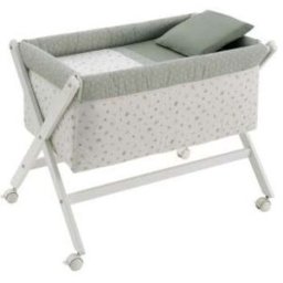 Minicuna Tijera Madera Calma Verde/Blanco 55x87x74cm Cambrass