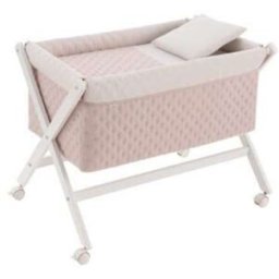 Minicuna Tijera Madera Tender Blush/Blanco 55x87x74cm Cambrass
