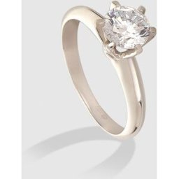 El Corte Inglés Anillo de oro y diamante solitario Diamonds . Blanco