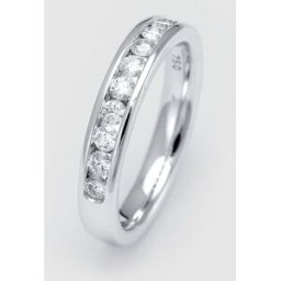 El Corte Inglés Anillo media alianza de oro blanco y diamantes Diamonds . Blanco
