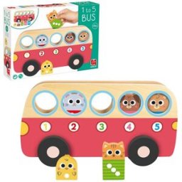 Goula Juguete infantil Autobús Aprende los números 1 a 5 Autocorrectivo Diset.