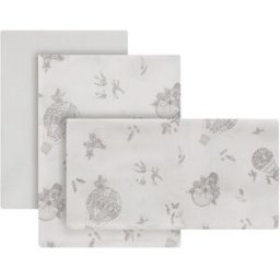 Cambrass Juego de 3 piezas sábana + bajera + funda almohada para cuna de 60x120 cm Luxury. Blanco roto niño
