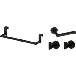 Beltrán Set de barra de baño, portarrollos y perchas Rimini . Negro