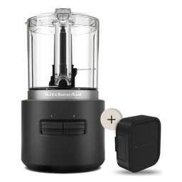 Picadora eléctrica KitchenAid 5KFCR531BM 1,18 L batería 12 V dos velocidades negra