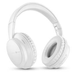 Auriculares Music Sound Boost inalámbricos Bluetooth con 3 modos EQ, micrófono y plegables blancos