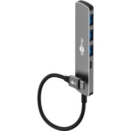 Hub Goobay 4 puertos 5 Gbit/s modelo 79158 USB-C y USB-A aluminio gris