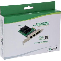 Tarjeta de Red InLine 51127B PCI Express 4 Puertos Gigabit RJ45 Low Profile