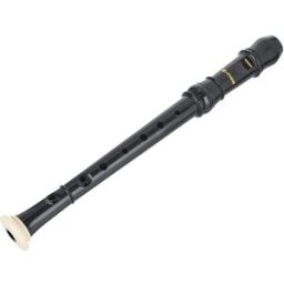 Thomann TRSI-31B Sopranino Recorder Negro brillante con anillo blanco