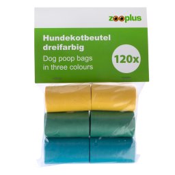 Bolsas tricolores para heces - 18 rollos de 20 bolsas cada uno (360 bolsas)