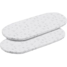 Cambrass Pack 2 sábanas bajeras para moisés (35x80x7cm) Luxury. Blanco Harina niño