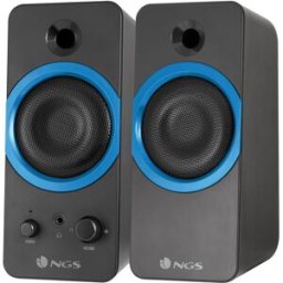 NGS Altavoces Stereo Gaming GSX-200 con Entrada Jack 3.5mm y Salida independiente Jack 3.5mm . Negro