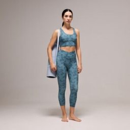 Boomerang Malla 7/8 de Yoga printada de mujer . (XS) Azul pálido