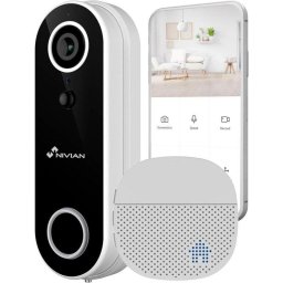 Video Timbre Nivian Wifi Full HD Audio Bidireccional Visión Nocturna Batería App Tuya Alexa Google