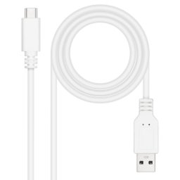 Cable USB Nanocable 10.01.2101-L150-W 1.5m USB-C Macho a USB-A Macho 3A Blanco